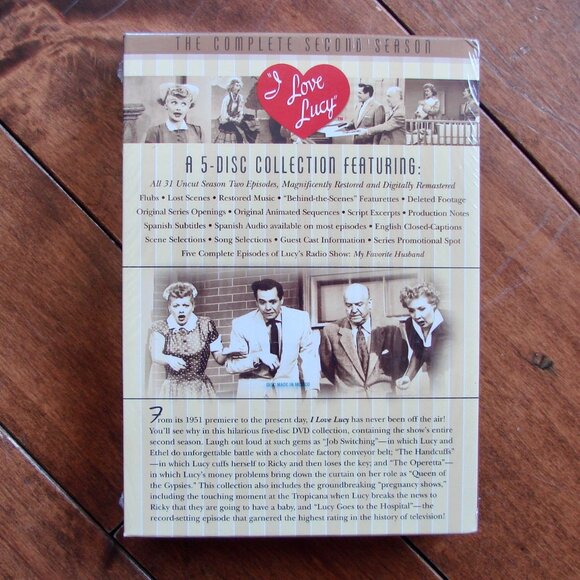 I Love Lucy DVD Set All 31 Original Season Two Episodes BRAND NEW SEALED NWT - Picture 3 of 5